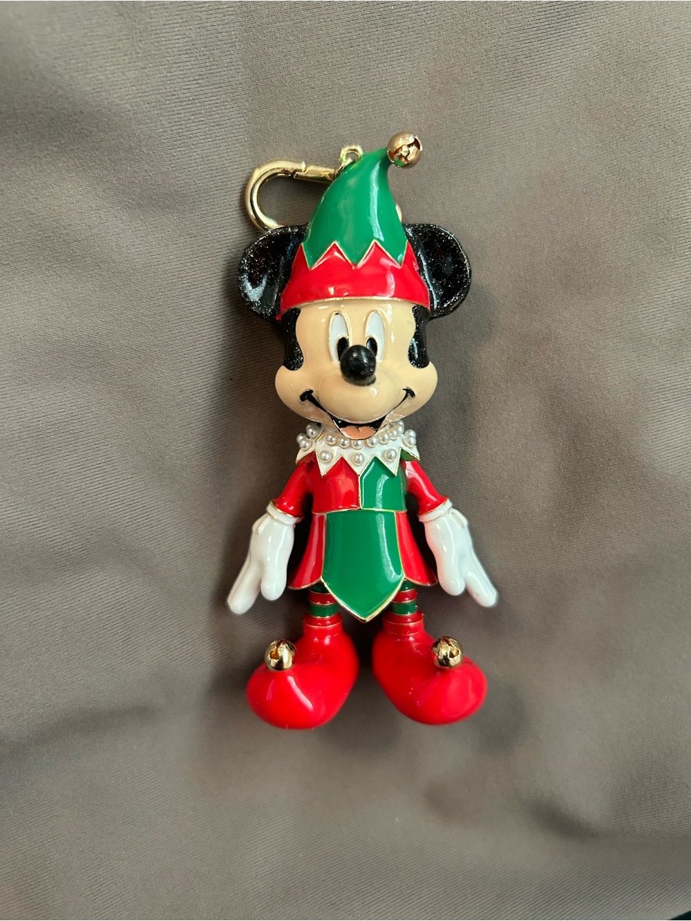 BaubleBar Mickey Elf Keychain in Red, Green, Black, White, Gold